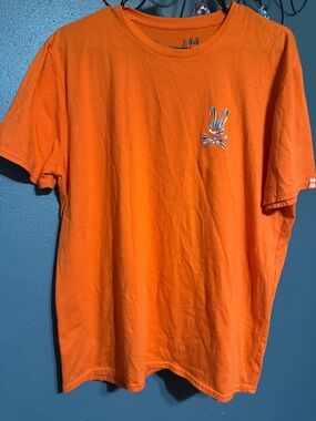 Psycho Bunny Orange T‑Shirt with Navy Logo
